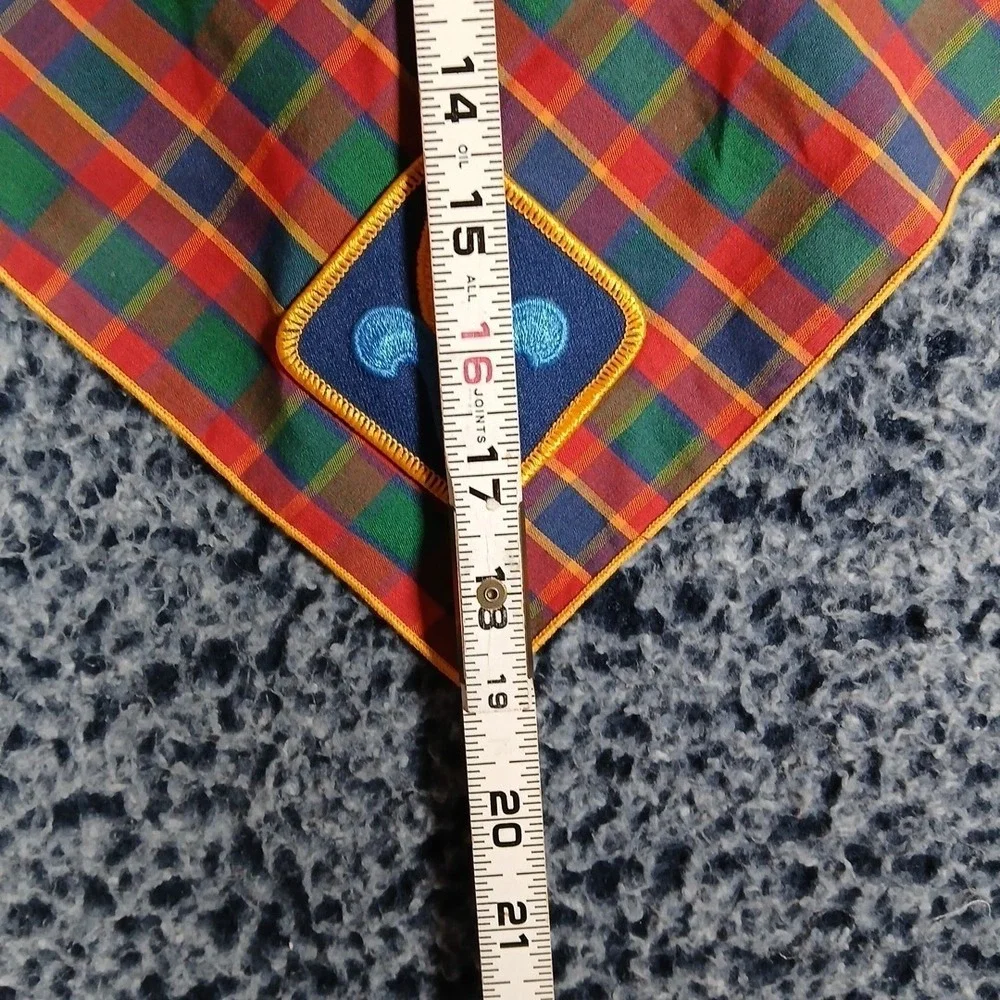 Boy Scouts of America Neckerchief Multicolor Plaid Scout Scarf Vintage